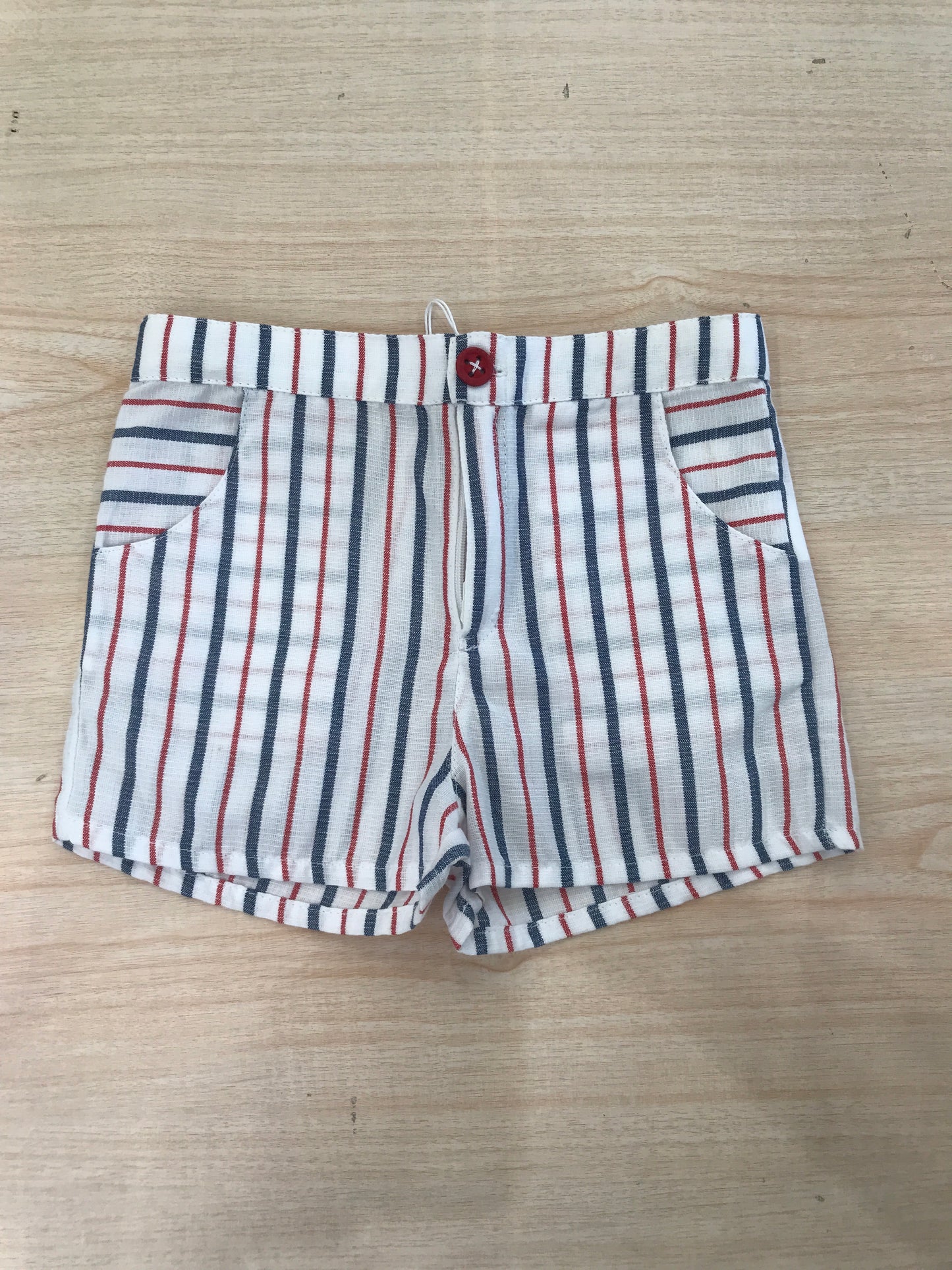 Pantalone Coccodè in cotone bianco a righe rosse e blu