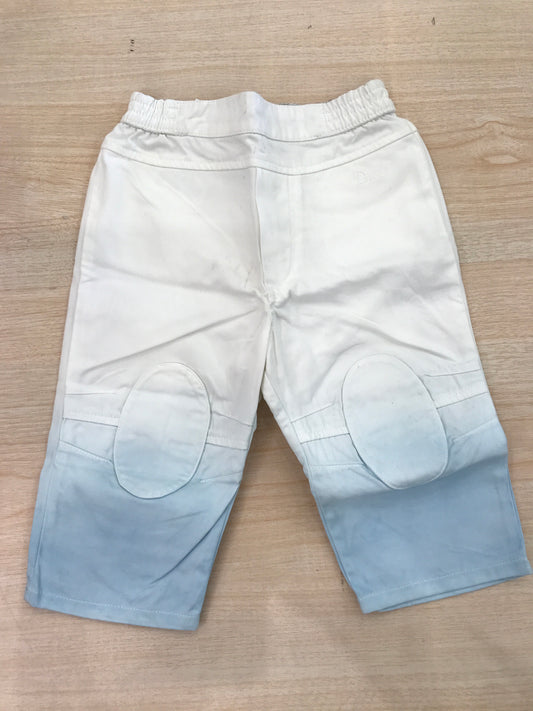 Pantalone Baby Dior in cotone bianco e celeste sfumato