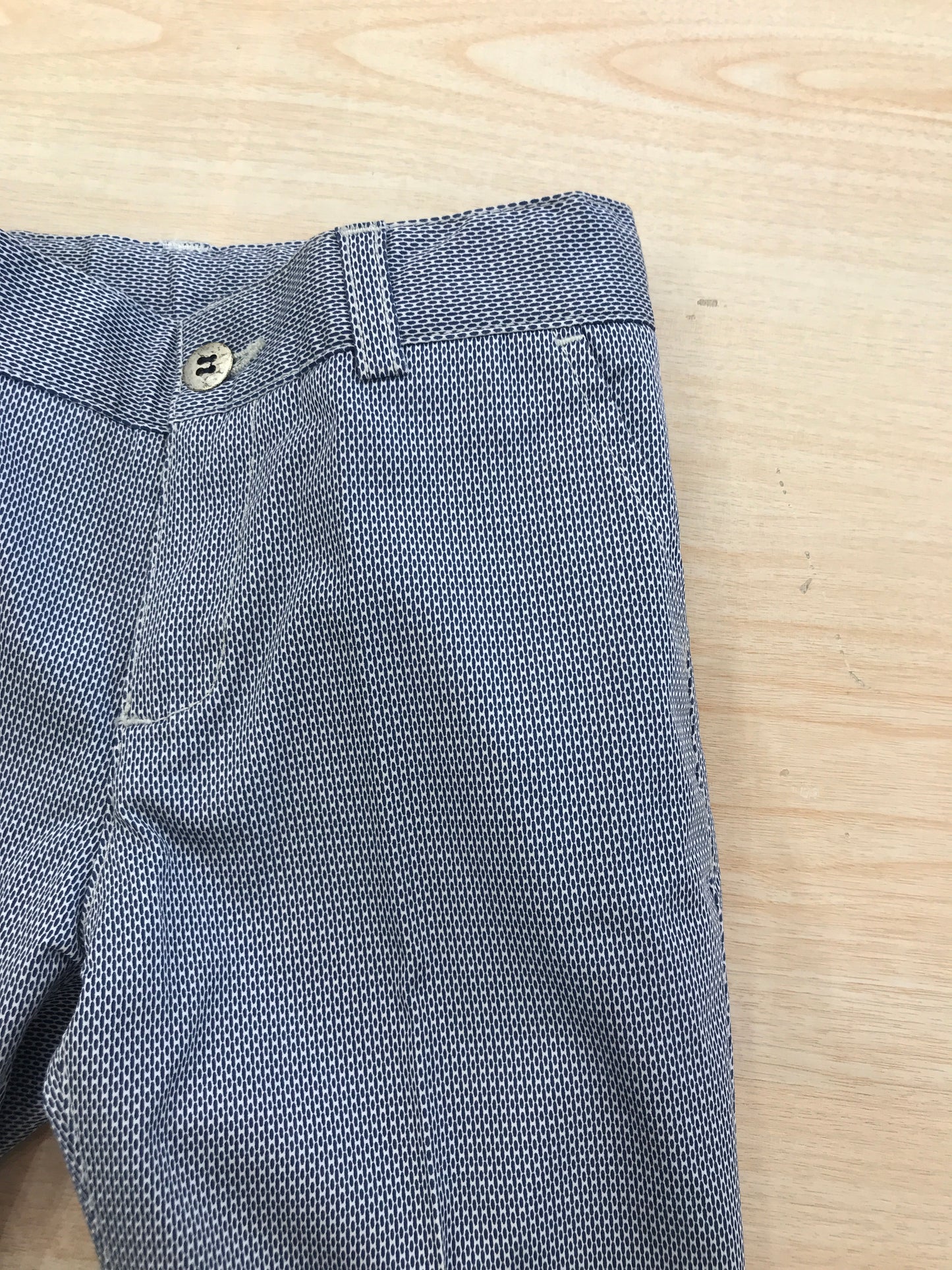 Pantalone John Twig in cotone blu e bianco con tasche e zip