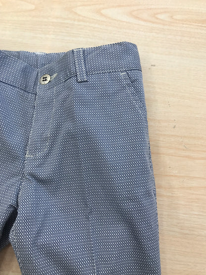 Pantalone John Twig in cotone blu e bianco con tasche e zip