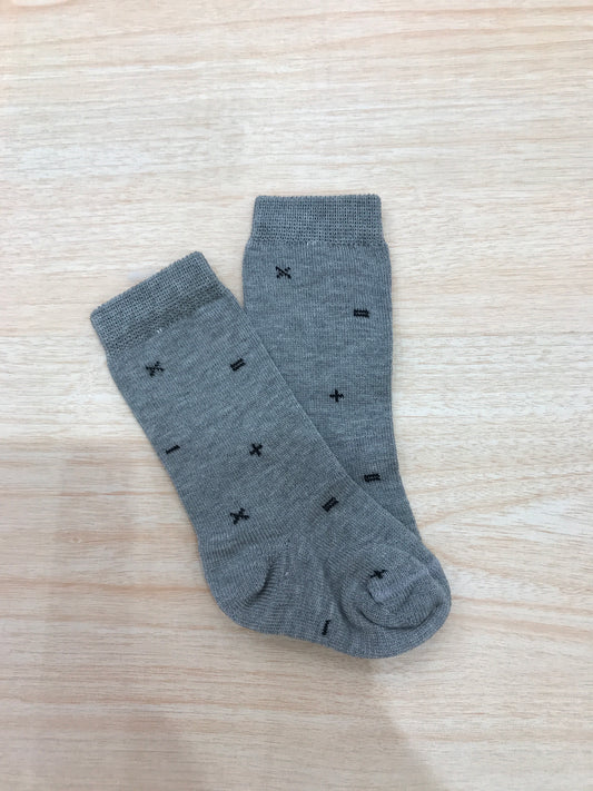 Calzino Coccodè in filo grigio con ricami in nero