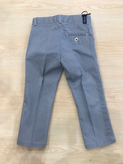 Pantalone John Twig in cotone blu e bianco con tasche e zip