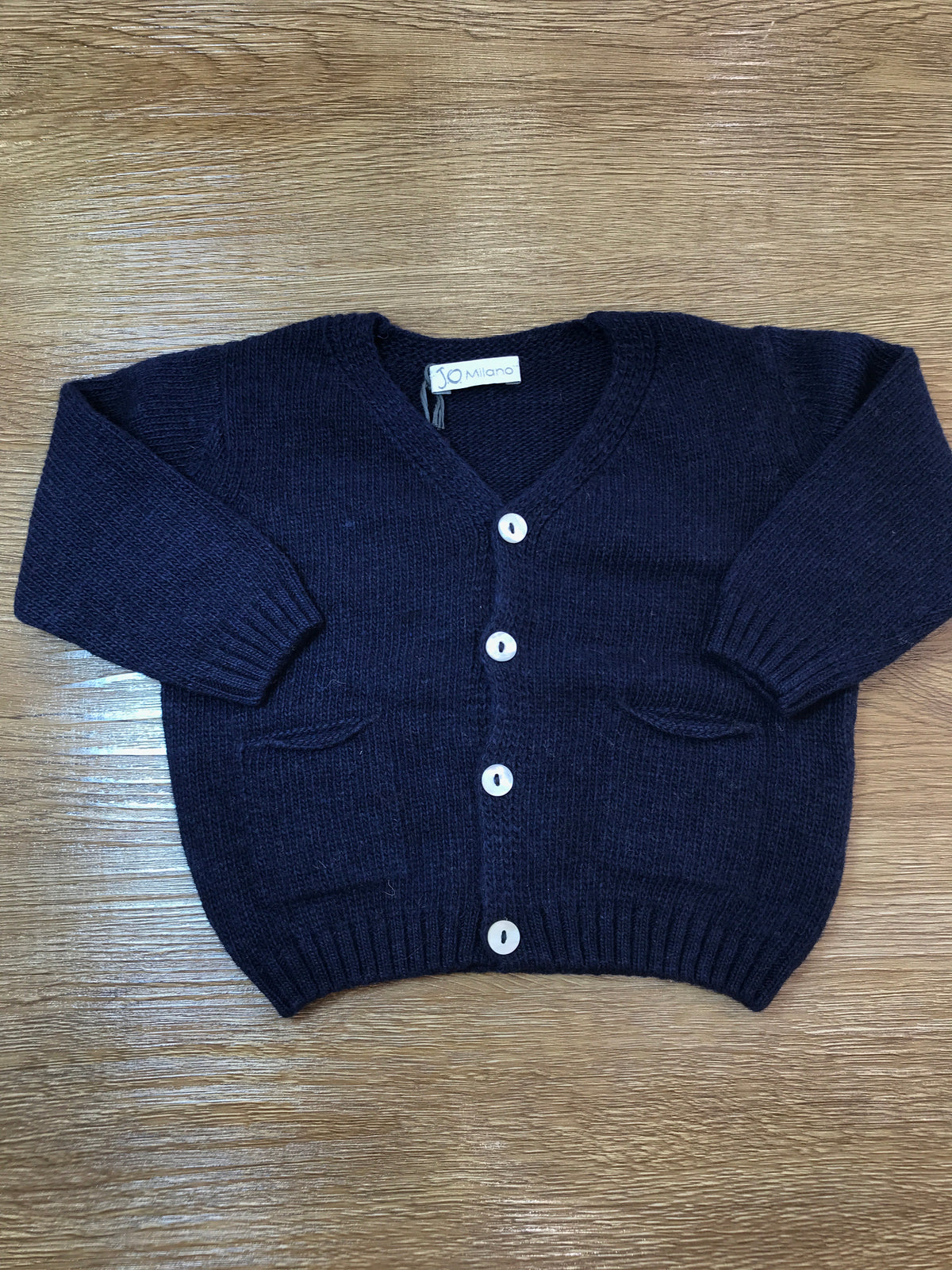 Cardigan Jo Milano in lana blu scuro basico