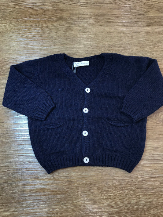 Cardigan Jo Milano in lana blu scuro basico