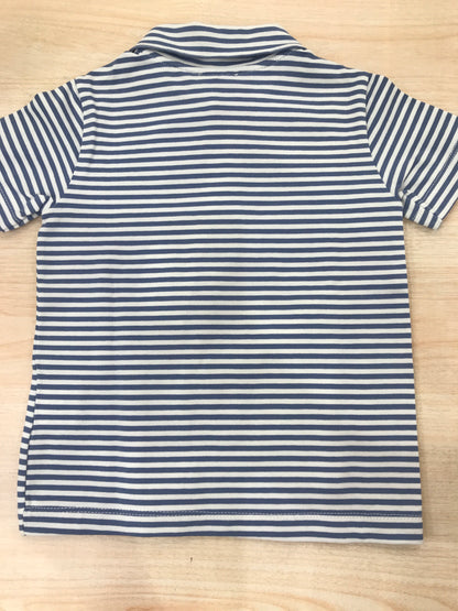 T-shirt Jo Milano in cotone mezza manica a righe bianche e blu scuro