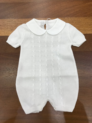 Pagliaccetto Baby Lord mezza manica con lavorazione di trecce sul davanti