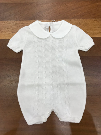 Pagliaccetto Baby Lord mezza manica con lavorazione di trecce sul davanti