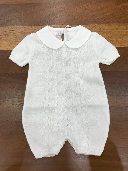 Pagliaccetto Baby Lord mezza manica con lavorazione di trecce sul davanti
