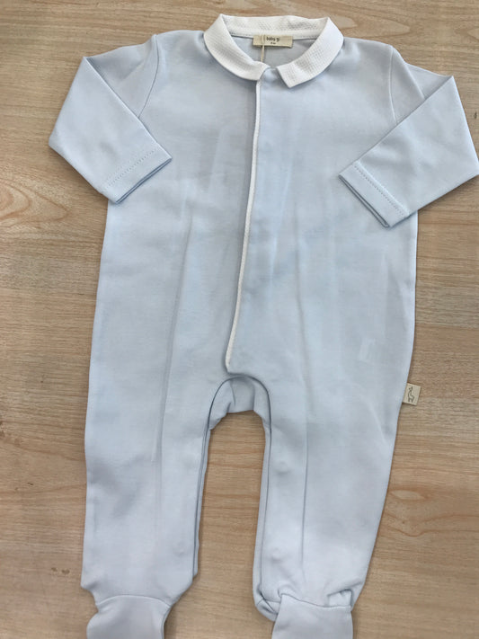 Tutina Baby Gi in cotone manica lunga gamba lunga con piedini con colletto in piquet con ali sul retro