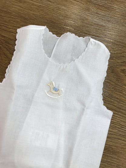 Camicino Coccodè in cotone smanicato con cavallo a dondolo