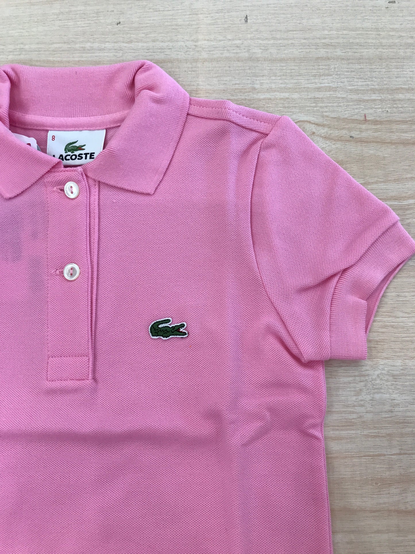 Polo Lacoste in cotone mezza manica con bottoncini e logo ricamato lateralmente unisex