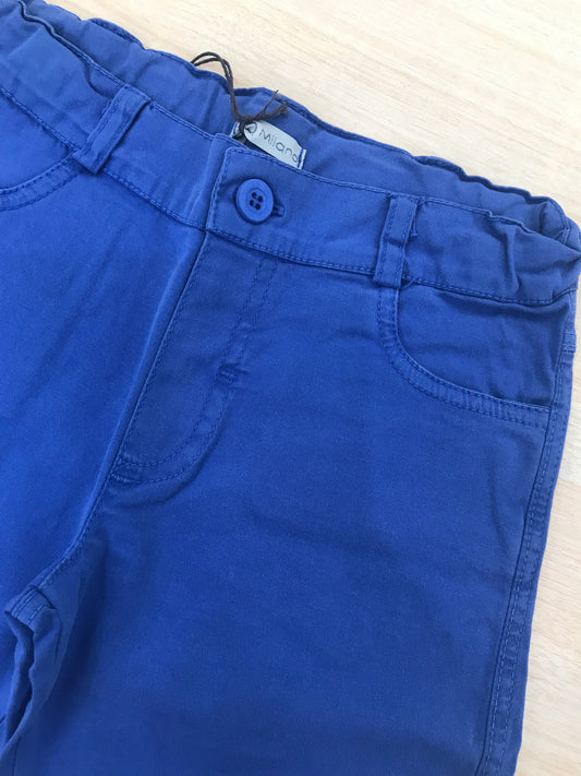 Pantalone Jo Milano in cotone bluette con elastico e tasche
