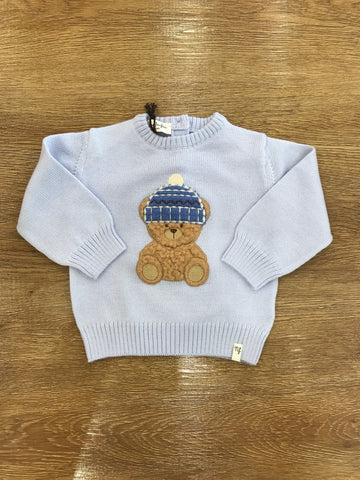 Maglioncino Nannafrufru in lana con orsetto applicato sul davanti
