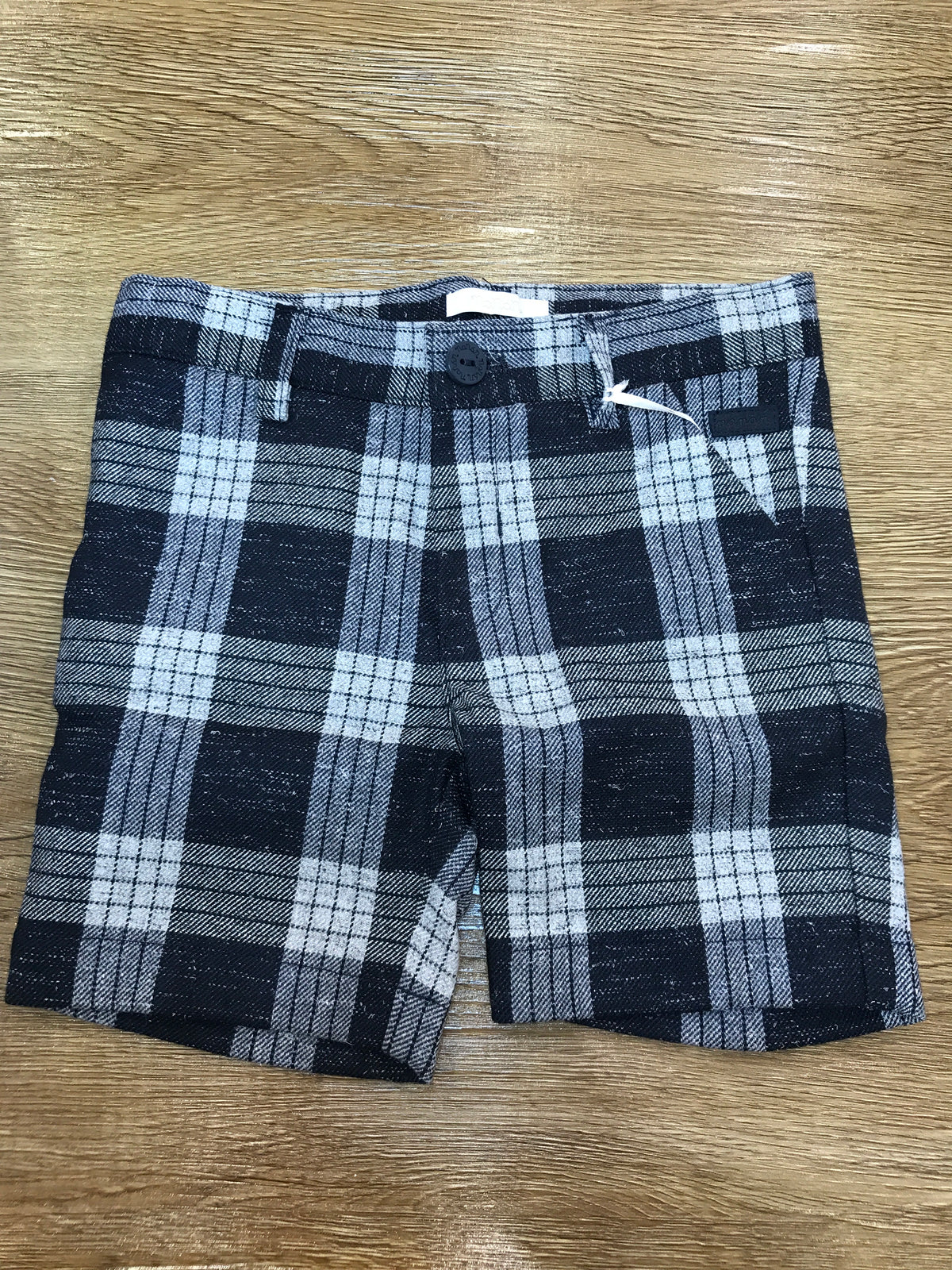 Pantalone Nanan in panno a quadroni nei toni del grigio e blu scuro