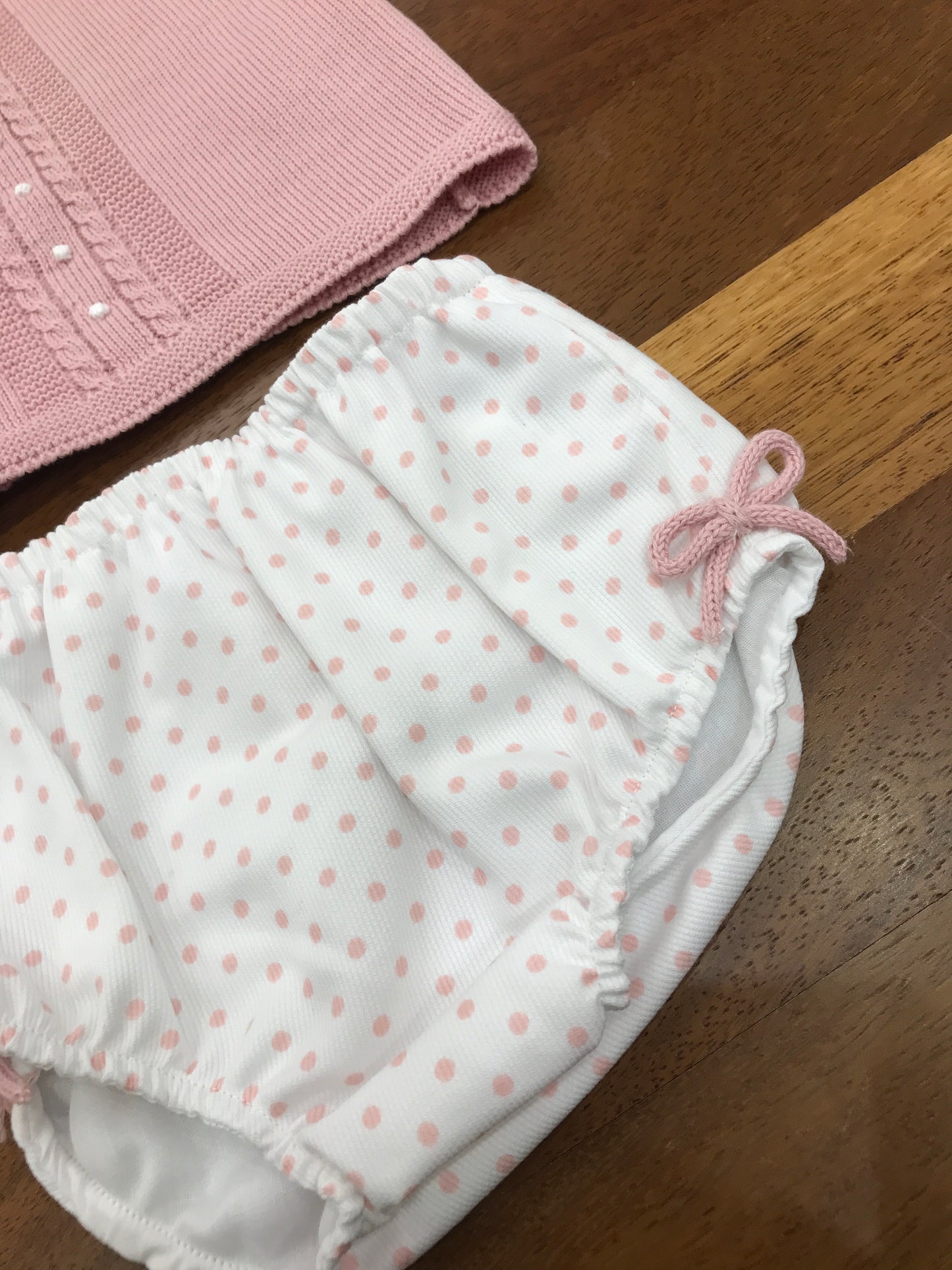 Completo PCS in filo abitino con spalline con culotte con pois