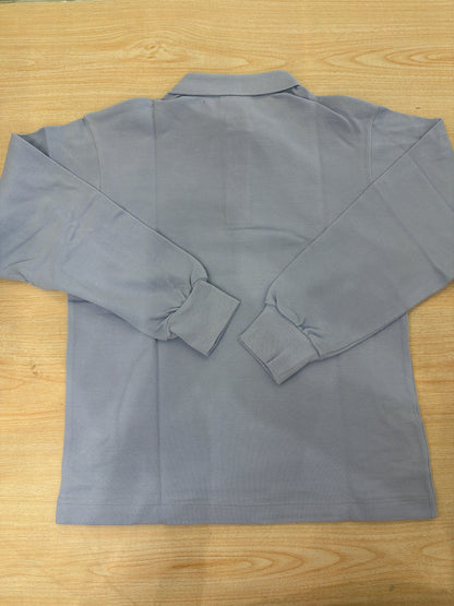 Polo Lacoste in cotone manica lunga con bottoncini e logo ricamato lateralmente unisex