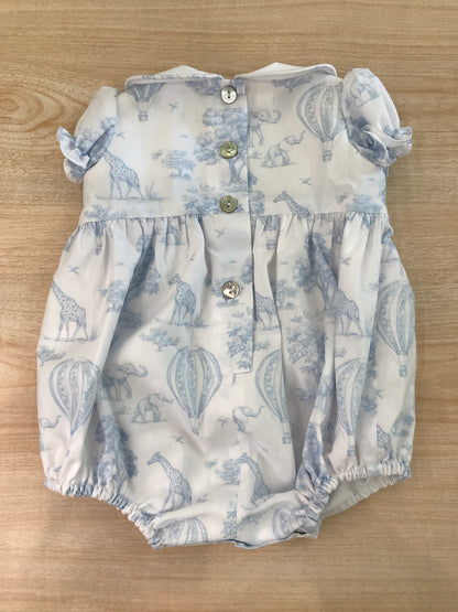 Pagliaccetto Fofettes in cotone mezza manica bianco con fantasia zoo con piccoli animali