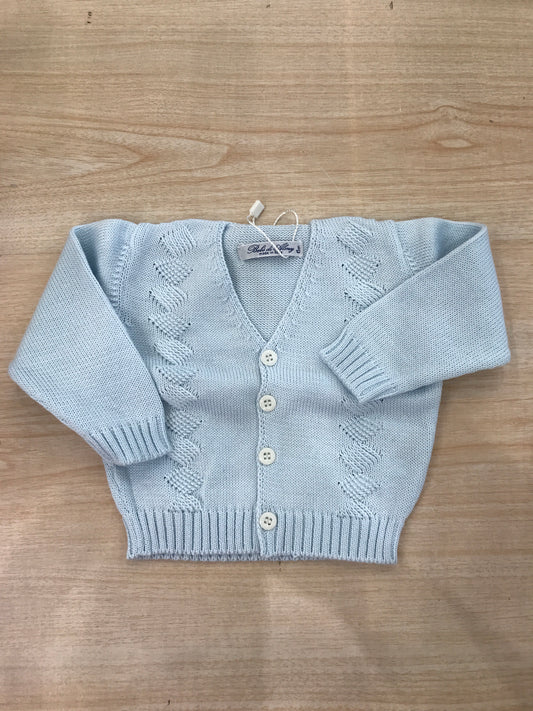 Cardigan Bebè di Almy in filo con lavorazione sul davanti