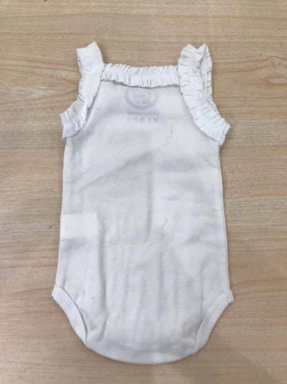 Body Coccodè in cotone bianco con spalline e rusche