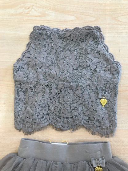 Canotta Angel's face con bretelle in cotone con pizzo