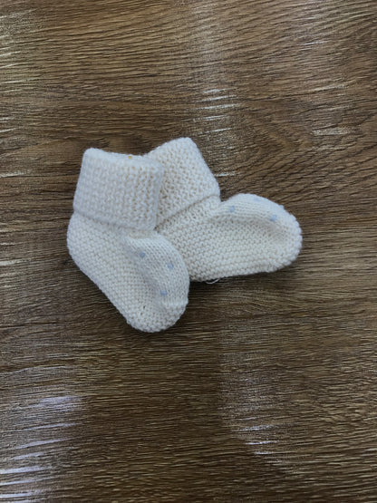 Babbucce Fofettes panna con lavorazione di punto smock sul davanti