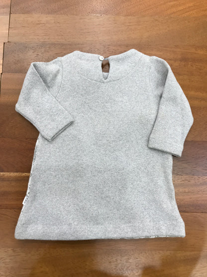 Abitino Magil in caldo cotone grigio con pizzo sul davanti manica lunga