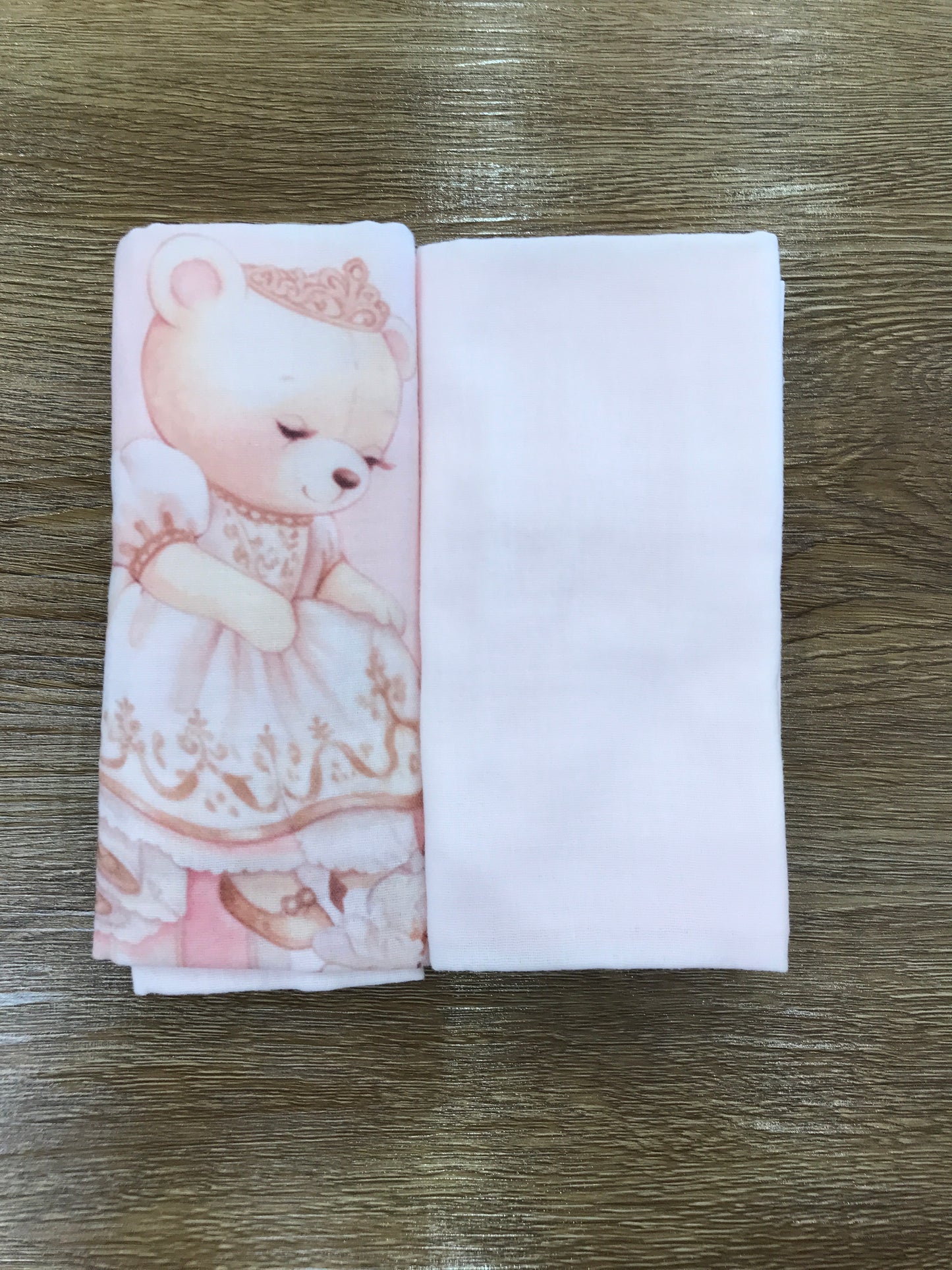 Mussole Sofija in cotone coppia una rosa basica e una con orsetti