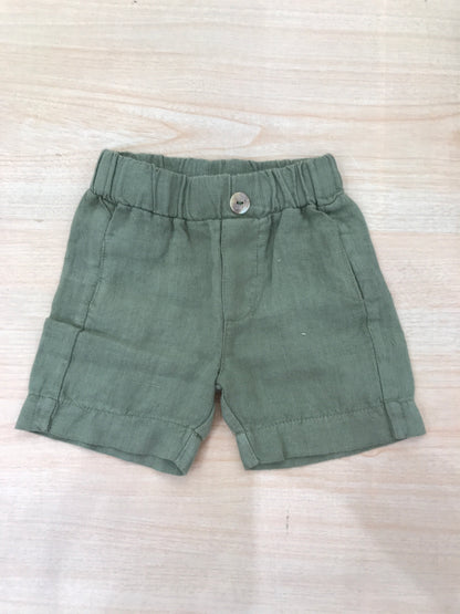 Pantalone Jo Milano in puro lino di colore verde militare