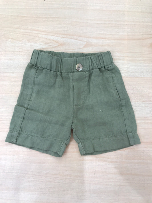 Pantalone Jo Milano in puro lino di colore verde militare