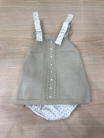 Completo PCS in filo abitino con spalline con culotte a pois abbinata