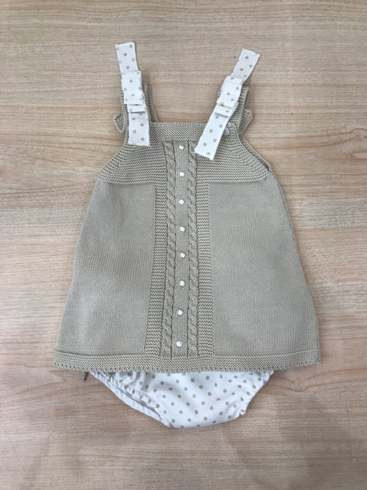 Completo PCS in filo abitino con spalline con culotte a pois abbinata