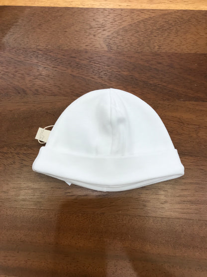 Cappello Baby Gi in cotone bianco con risvolto con ali sul davanti