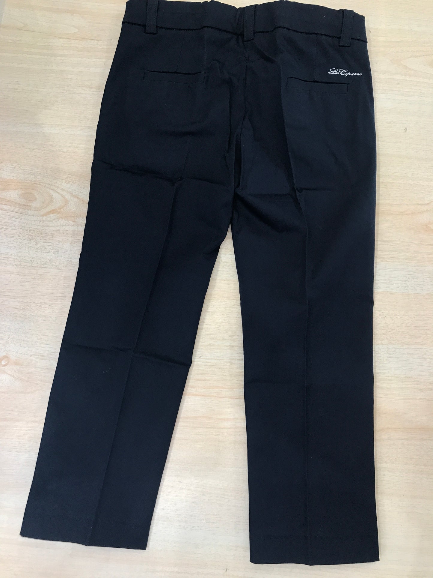 Pantalone Les Copains blu scuro con logo ricamato bianco tasche sul davanti e sul retro