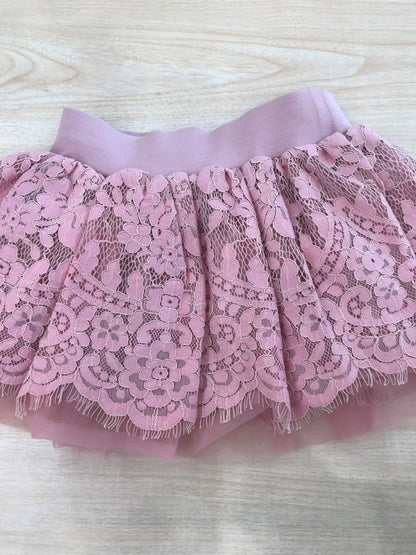Gonna Angel's face in cotone con tulle e strato in pizzo