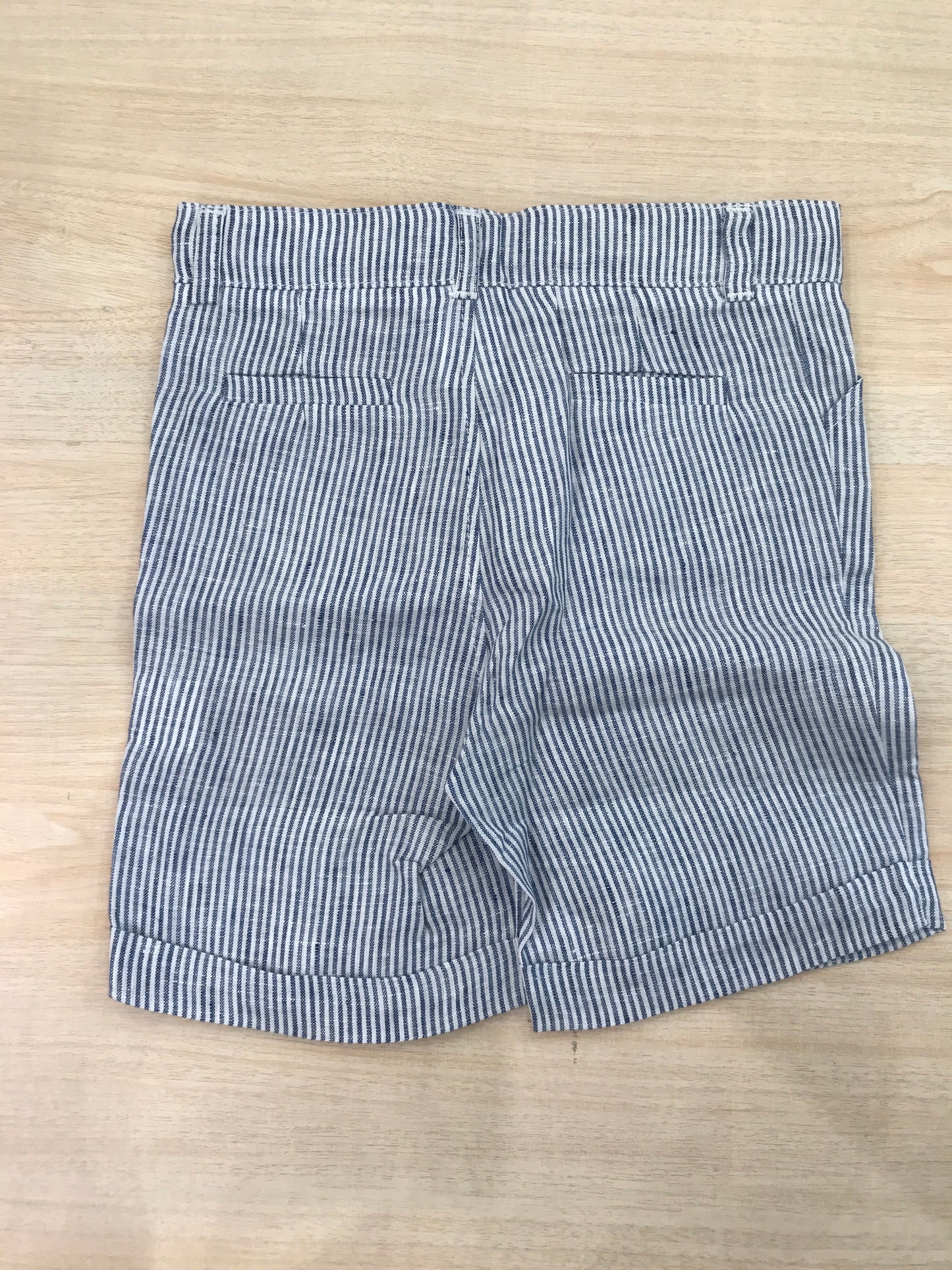 Pantalone Coccodè in cotone corto a righe bianche e blu