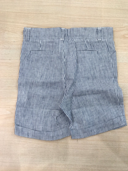Pantalone Coccodè in cotone corto a righe bianche e blu
