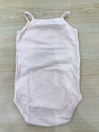 Body Story Loris in cotone rosa con bretelle sottili con ricamo bianco