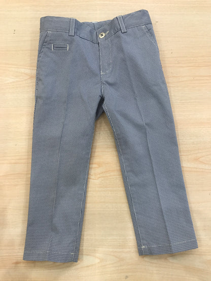 Pantalone John Twig in cotone blu e bianco con tasche e zip