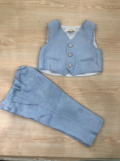 Completo Cielo Blu gilet con pantalone lungo celeste