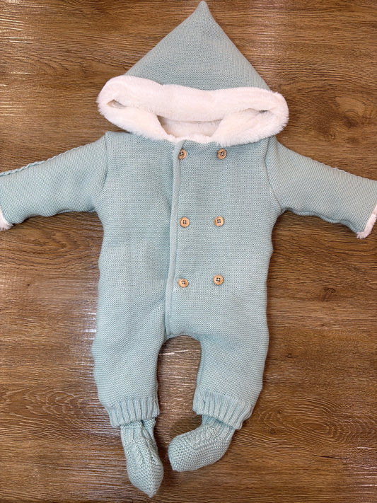 Eskimo PCS intero con cappuccio con pelliccia interna piccoli bottoncini e piedini