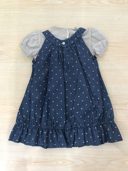 Abito Coccodè in cotone a spallina a pois con t-shirt mezza manica a sbuffo