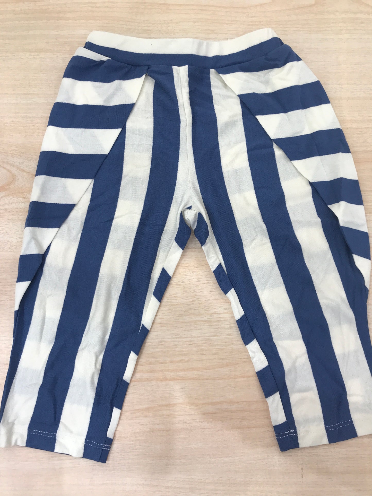 Leggins Maperò in cotone a righe bianche e blu