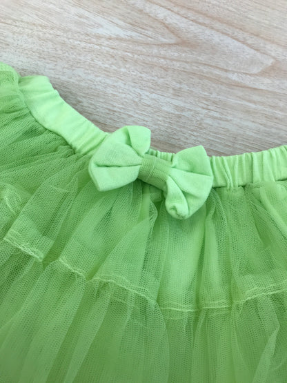 Gonna Coccodè in tulle verde con doppio strato con fiocchetto