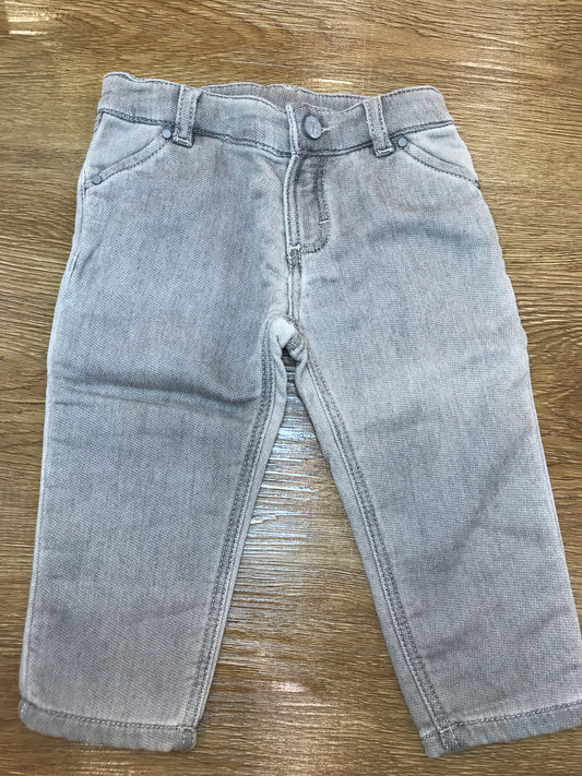 Pantalone Maperò in jeans grigio con tasche sul davanti e sul retro