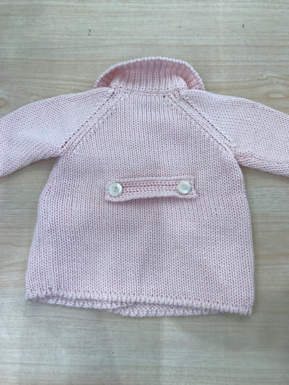 Cappotto Colibrì in filo rosa scuro doppio petto con bottoncini sul davanti e martin gala sul retro