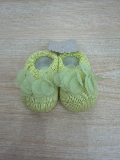 Babbucce Story Loris in filo verde con fiori con brillantini