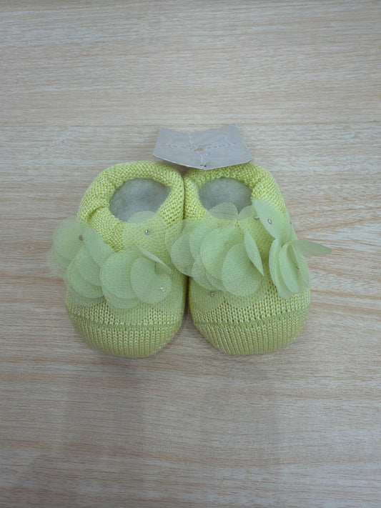 Babbucce Story Loris in filo verde con fiori con brillantini