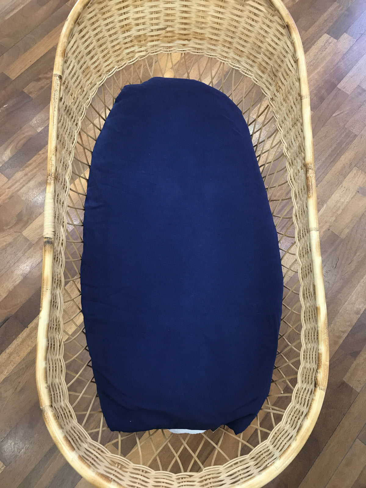 Coperta Coccodè in caldo cotone blu scuro con interno a righe blue bianche