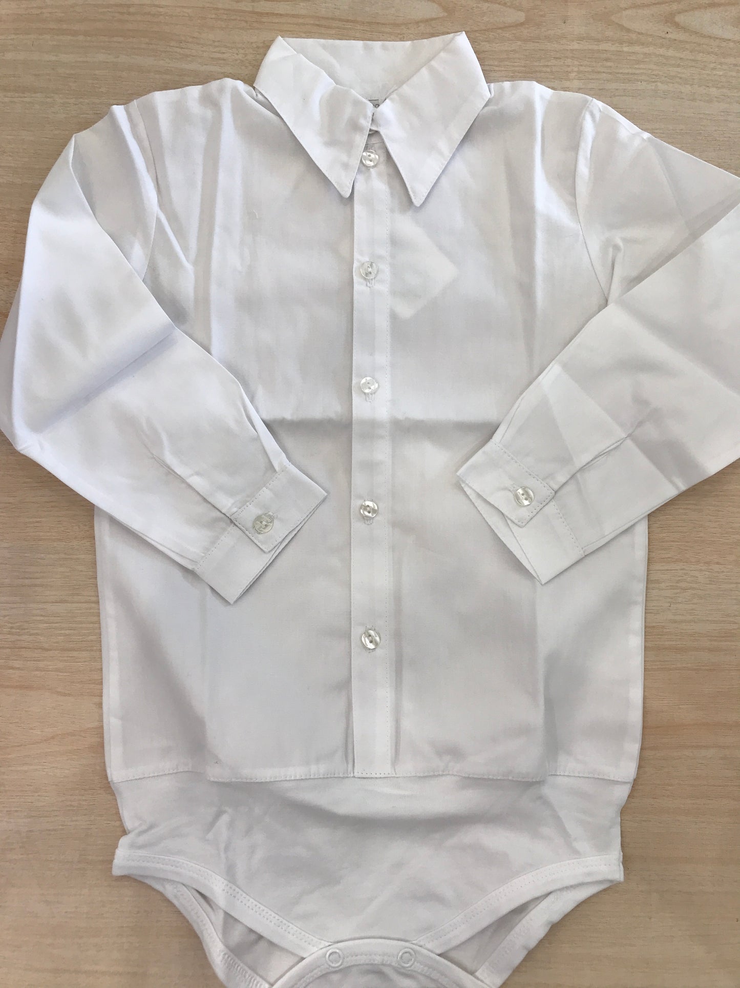 Camicia Coccodè in cotone manica lunga effetto body bianca con collo a punta