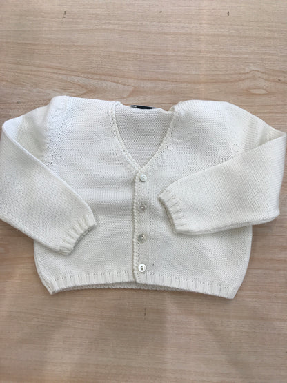 Cardigan Colibrì in filo panna con piccoli bottoncini sul davanti